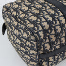 Christian Dior Trotter Canvas Boston Bag Navy Silver Auth 190784-17