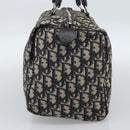 Christian Dior Trotter Canvas Boston Bag Navy Silver Auth 190784-4