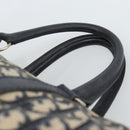 Christian Dior Trotter Canvas Boston Bag Navy Silver Auth 190784-14
