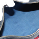 GUCCI GG Supreme Sherry Line Boston Bag PVC Navy Gold Auth 190785A-16