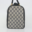 GUCCI GG Supreme Sherry Line Boston Bag PVC Navy Gold Auth 190785A-4