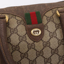 GUCCI GG Supreme Hand Bag PVC Beige Gold Auth 190786-17