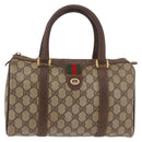 GUCCI GG Supreme Hand Bag PVC Beige Gold Auth 190786-13