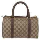 GUCCI GG Supreme Hand Bag PVC Beige Gold Auth 190786-2