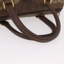 GUCCI GG Supreme Hand Bag PVC Beige Gold Auth 190786-7