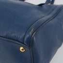 Miu Miu Hand Bag Leather Blue Gold Auth 190797-9