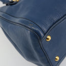 Miu Miu Hand Bag Leather Blue Gold Auth 190797-14