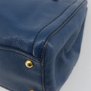 Miu Miu Hand Bag Leather Blue Gold Auth 190797-15