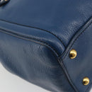 Miu Miu Hand Bag Leather Blue Gold Auth 190797-16