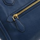 Miu Miu Hand Bag Leather Blue Gold Auth 190797-18