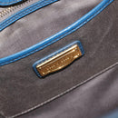 Miu Miu Hand Bag Leather Blue Gold Auth 190797-19