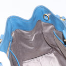 Miu Miu Hand Bag Leather Blue Gold Auth 190797-20