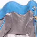 Miu Miu Hand Bag Leather Blue Gold Auth 190797-21