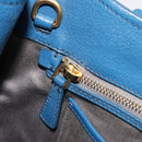 Miu Miu Hand Bag Leather Blue Gold Auth 190797-22