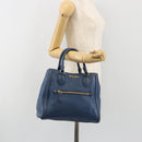 Miu Miu Hand Bag Leather Blue Gold Auth 190797-24