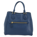 Miu Miu Hand Bag Leather Blue Gold Auth 190797-2