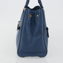 Miu Miu Hand Bag Leather Blue Gold Auth 190797-3