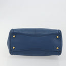 Miu Miu Hand Bag Leather Blue Gold Auth 190797-5
