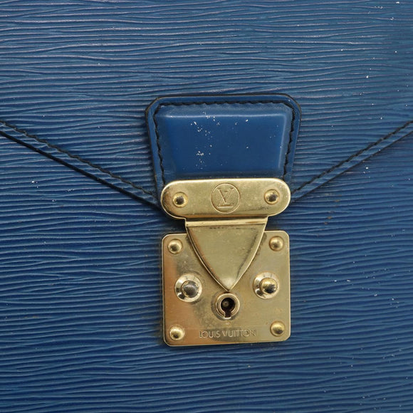 LOUIS VUITTON Epi Porte Documents Bandouliere Bag Toledo Blue LV Auth 190800