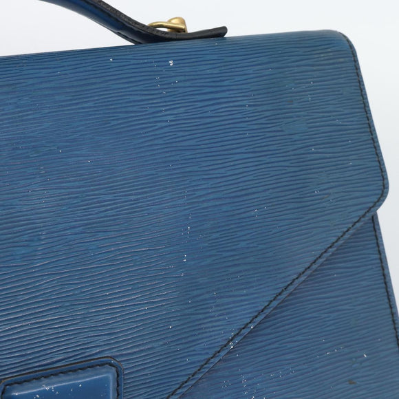 LOUIS VUITTON Epi Porte Documents Bandouliere Bag Toledo Blue LV Auth 190800