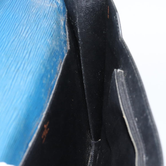 LOUIS VUITTON Epi Porte Documents Bandouliere Bag Toledo Blue LV Auth 190800