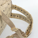 MCM Vicetos Logogram Backpack PVC Leather Beige Gold Auth 190802-10