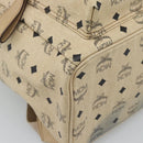 MCM Vicetos Logogram Backpack PVC Leather Beige Gold Auth 190802-13