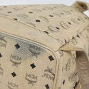 MCM Vicetos Logogram Backpack PVC Leather Beige Gold Auth 190802-14