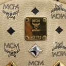 MCM Vicetos Logogram Backpack PVC Leather Beige Gold Auth 190802-17
