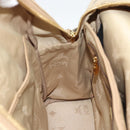 MCM Vicetos Logogram Backpack PVC Leather Beige Gold Auth 190802-23