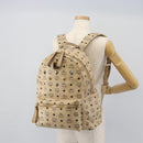 MCM Vicetos Logogram Backpack PVC Leather Beige Gold Auth 190802-28