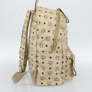 MCM Vicetos Logogram Backpack PVC Leather Beige Gold Auth 190802-4