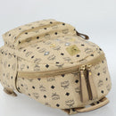 MCM Vicetos Logogram Backpack PVC Leather Beige Gold Auth 190802-6