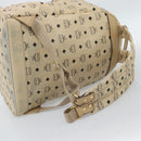 MCM Vicetos Logogram Backpack PVC Leather Beige Gold Auth 190802-9