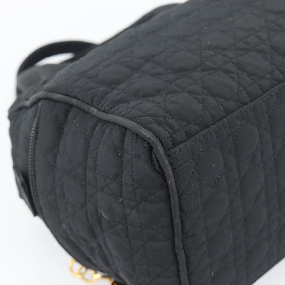 Christian Dior Canage Hand Bag Canvas Black Gold Auth 190803