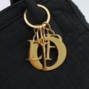 Christian Dior Canage Hand Bag Canvas Black Gold Auth 190803-10