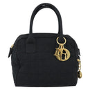Christian Dior Canage Hand Bag Canvas Black Gold Auth 190803-2