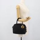 Christian Dior Canage Hand Bag Canvas Black Gold Auth 190803-23