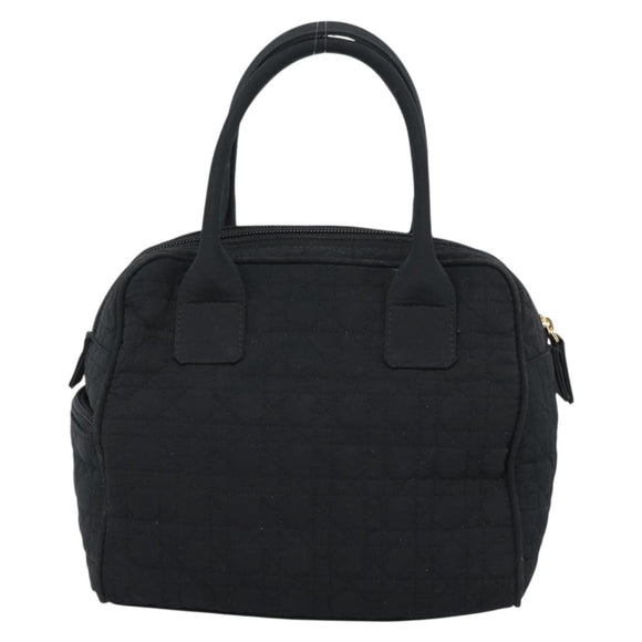 Christian Dior Canage Hand Bag Canvas Black Gold Auth 190803