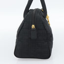 Christian Dior Canage Hand Bag Canvas Black Gold Auth 190803-3