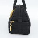 Christian Dior Canage Hand Bag Canvas Black Gold Auth 190803-4