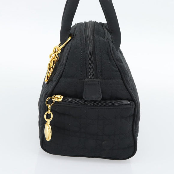 Christian Dior Canage Hand Bag Canvas Black Gold Auth 190803