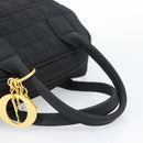 Christian Dior Canage Hand Bag Canvas Black Gold Auth 190803-7