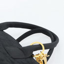 Christian Dior Canage Hand Bag Canvas Black Gold Auth 190803-8