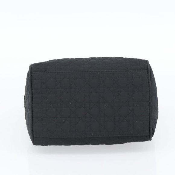 Christian Dior Canage Hand Bag Canvas Black Gold Auth 190803