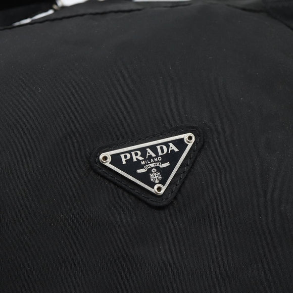 PRADA Boston Bag Nylon 2way Black Silver Auth 190804A