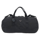 PRADA Boston Bag Nylon 2way Black Silver Auth 190804A-2