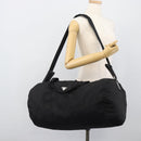 PRADA Boston Bag Nylon 2way Black Silver Auth 190804A-25