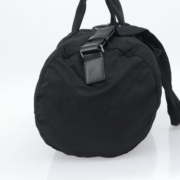 PRADA Boston Bag Nylon 2way Black Silver Auth 190804A