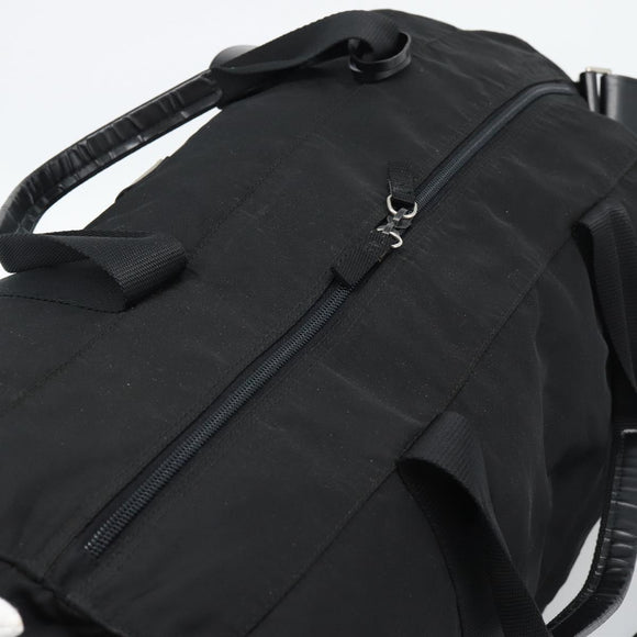 PRADA Boston Bag Nylon 2way Black Silver Auth 190804A